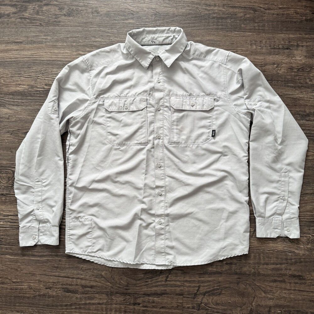 Mountain Hardwear Canyon Men's Long Sleeve Fishing Hiking Grey Shirt - Size L